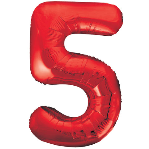 34" Red Number Balloons - Box Balloons