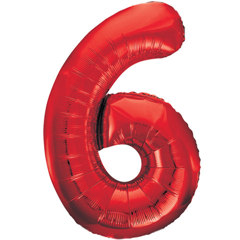 34" Red Number Balloons - Box Balloons