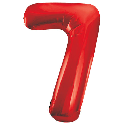 34" Red Number Balloons - Box Balloons