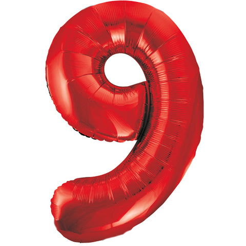 34" Red Number Balloons - Box Balloons