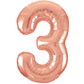 34" Rose Gold Number Balloons