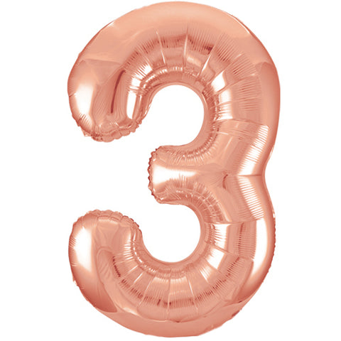 34" Rose Gold Number Balloons - Box Balloons