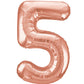 34" Rose Gold Number Balloons