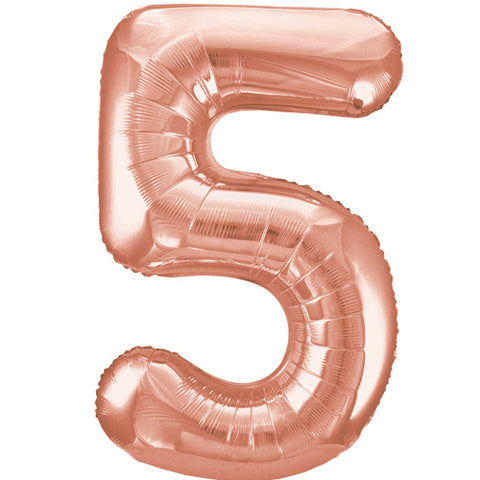 34" Rose Gold Number Balloons - Box Balloons